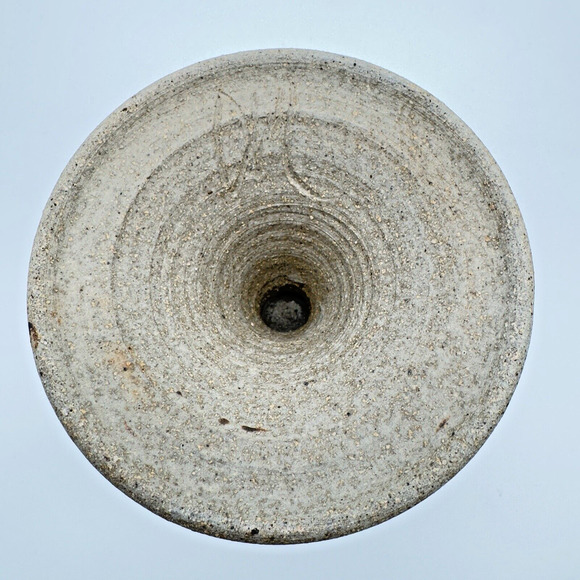 Studio Art Pottery Goblet Chalice Cup Textured Brown Gray Stoneware Signed #4 - Picture 6 of 11